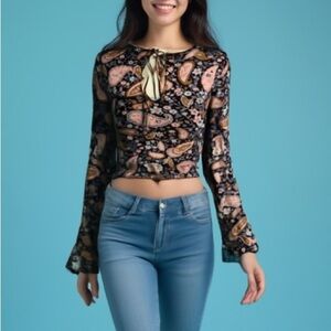 🌟Kikiriki Y2K Top bell sleeve S
